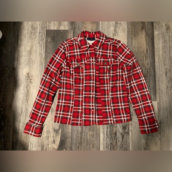 Charter Club Red Denim Plaid Jacket - Picture 9 of 15